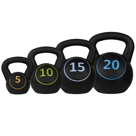 Confidence Fitness Pro Vinyl Kettle Bell Weight Set 4 Kettlebells 5