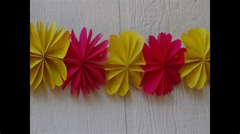 Attractive paper flower crafts for kids. How to make paper flower streamer / Christmas decoration ...