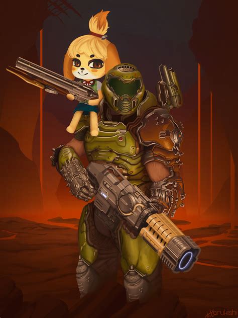 Artstation Doomguy And Isabelle