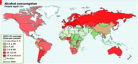 World Map Showing Global Alcohol Consumption Download Scientific Diagram
