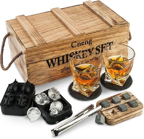 Whiskey Stones And Glasses T Set For Men，10oz Whisky Glasses Set Of