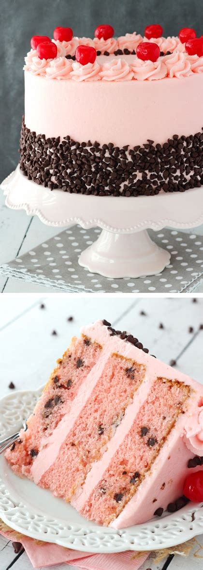 This triple chocolate mousse cake has chocolate cake, chocolate fudge, and chocolate & white triple chocolate mousse cake recipe. Cherry Chocolate Chip Cake - Life Love and Sugar