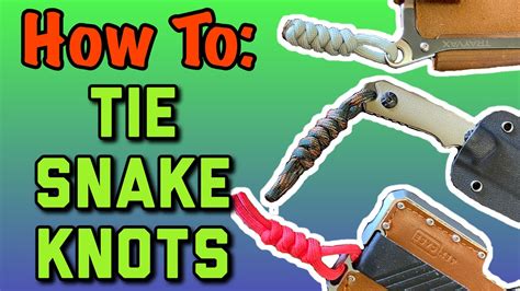The snake knot is a really easy knot to learn to tie. HOW TO: Tie Snake Knot \ Paracord Knots - YouTube