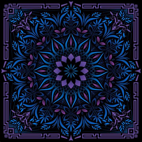 Psychedelic Mandala Geometric Color Illustration Digital Art By Jeff