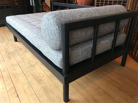 From graceful roll arms and tailored button tufting, to defining nailhead trim and subtle. Mid Century Modern Upholstered Cantilever Daybed Sofa For ...