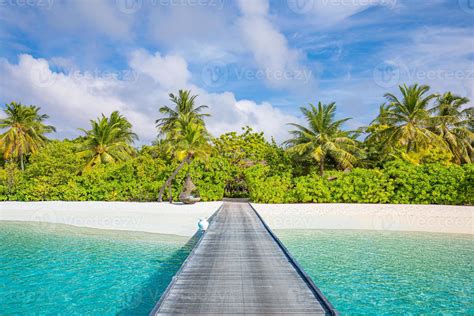 paisagem idílica de praia tropical para plano de fundo ou papel de parede projeto de turismo