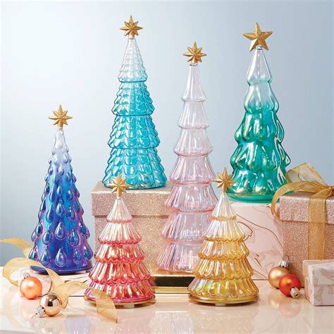 Light Up Ombre Glass 6 Piece Tree Set With Images Whimsical