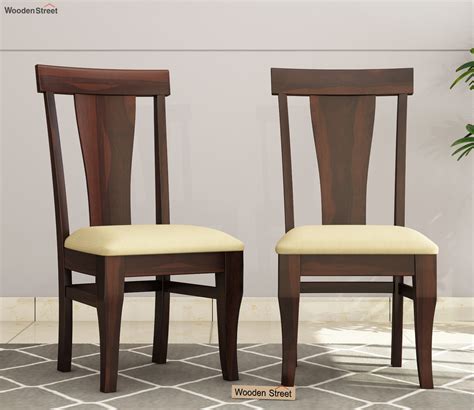 Buy Sofie Dining Chairs Set Of 2 Walnut Finish Online In India At