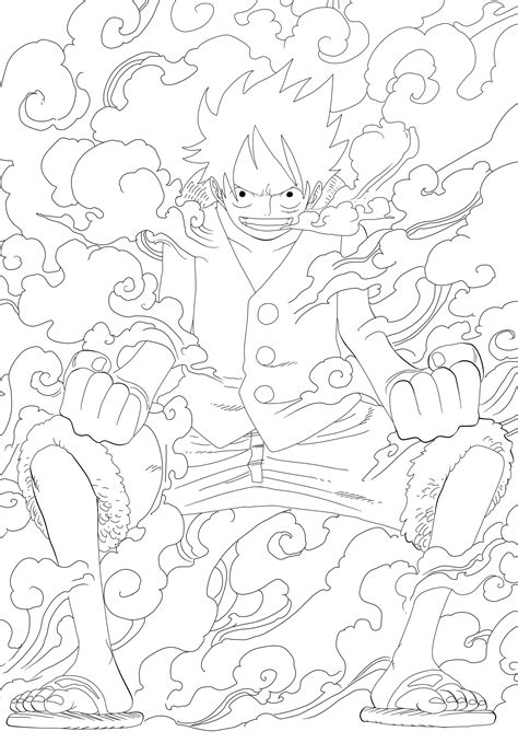 Luffy Gear 2nd Lineart by serge96 on DeviantArt