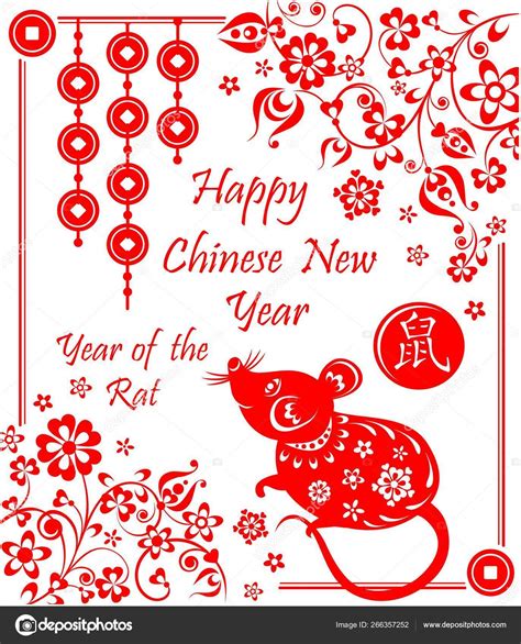 There are actually a few different ways for you to share your new year's greetings in mandarin. Happy Chinese New Year 2020 Year Rat Greeting Decorative Card — Stock Vector © antonovaolena ...
