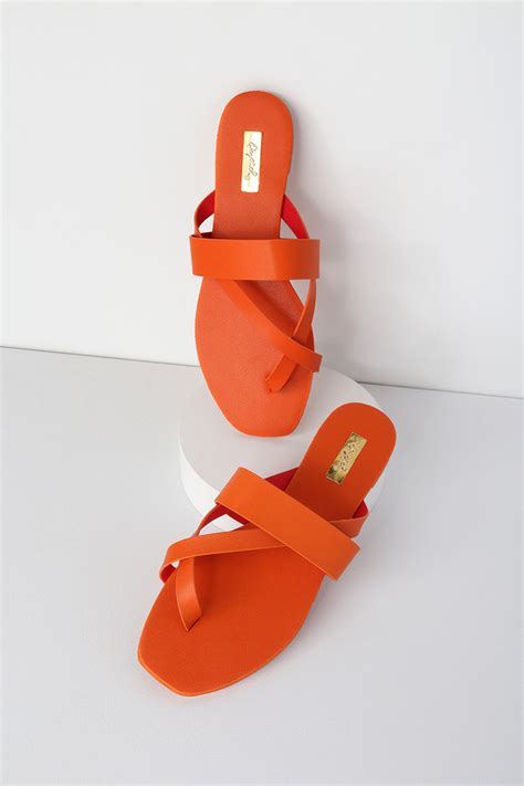 Cute Sandals Orange Sandals Flat Sandals Thong Sandals Lulus