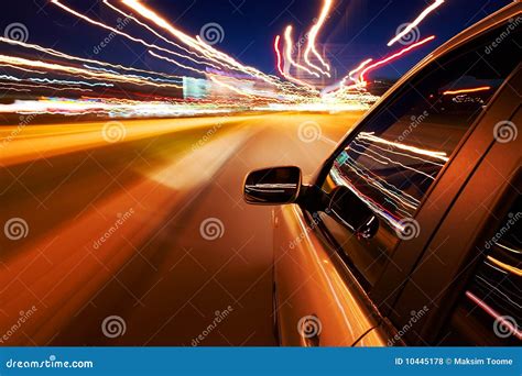 Car Driving Fast Stock Photo Image Of Mirror City Lines 10445178