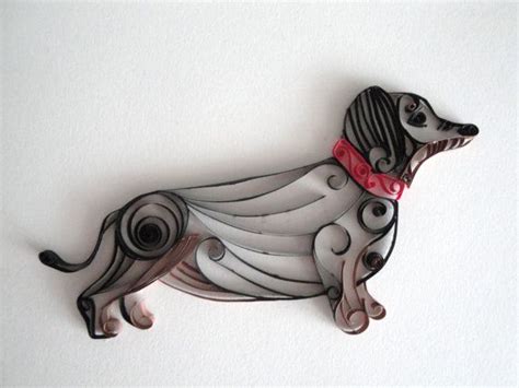 Quilled Paper Dachshund Dog Home Decor Black By Thepaperycraftery 25