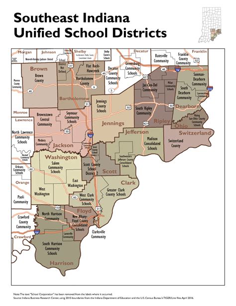 Unified School District Boundary Maps Stats Indiana
