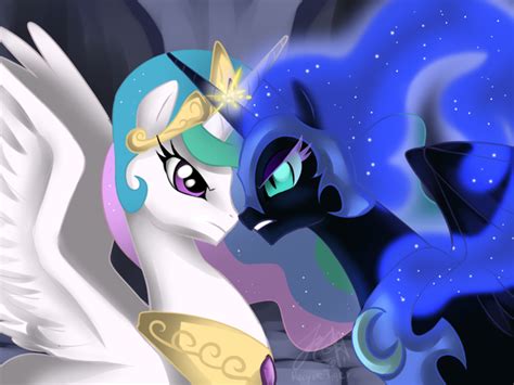 The dark coat with the iridescent feathers and mane create a great contrast. Between The Sun And The Moon (MLP Fanfiction - Between The ...