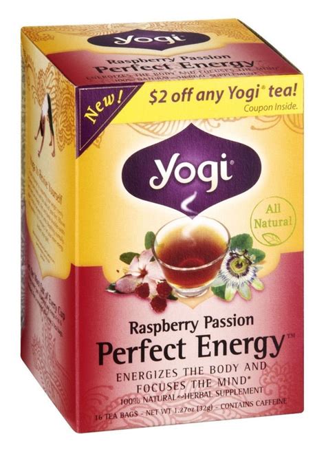Yogi Raspberry Passion Perfect Energy Tea 16 Tea Bags Pack Of 2 32