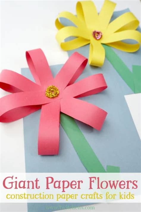 Giant Paper Flowers ~ Construction Paper Crafts For Kids Twitchetts