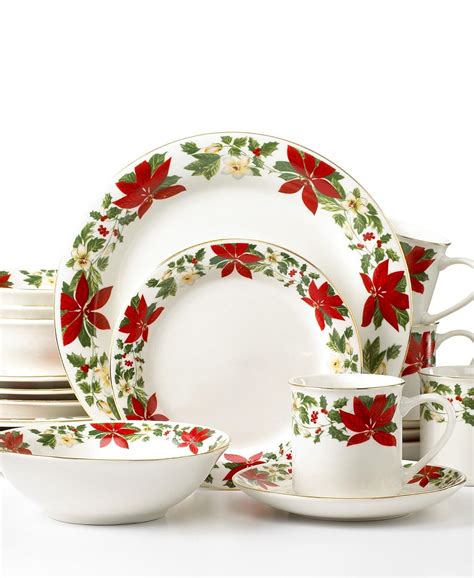 Poinsettia Dinnerware Sets | Christmas Wikii