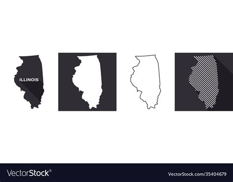 State Illinois Map Illinois United States Vector Image