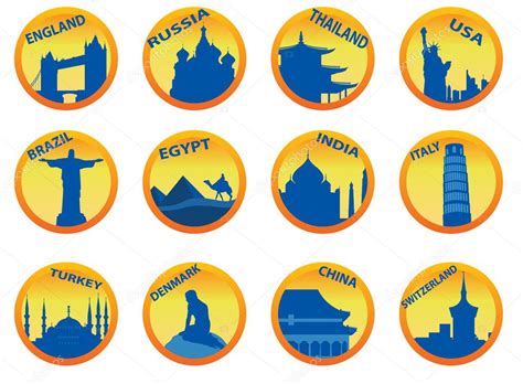 Symbols Of The Countries ⬇ Vector Image By © Romul 2009 Vector Stock