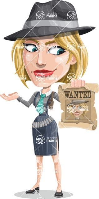 Blonde Bank Robber Girl Cartoon Vector Character Aka Maria Wanted