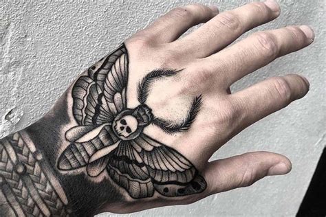 Hawk Moth Tattoo Idea Hand Tattoos For Guys Hand Tattoos Tattoos