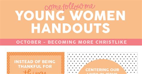 Young Womens Lesson Handouts For October Becoming More