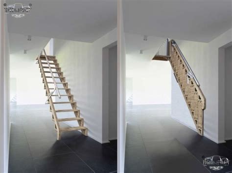 Bcompact Hybrid Stairs Fold Flat To Provide More Living Space Stairs