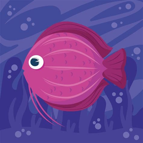 Premium Vector Fish On Purple Background