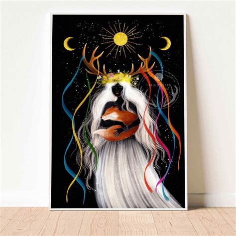 Beltane Fine Art Print Beltane Illustration May Day Print Fire