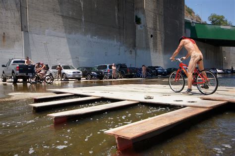 The new swan boats at echo park lake are one of los angeles' hidden gems. World Naked Bike Ride Los Angeles 2014 (NSFW slide show)