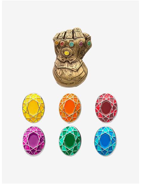 Marvel Avengers Infinity War Infinity Gauntlet Enamel Pin Set Boxlunch