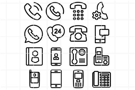 Mobile Phone Icons Vector Set Telephone Illustration 1430542