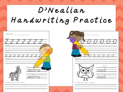 Dnealian Handwriting Practiceupper And Lowercase Letters And Numbers