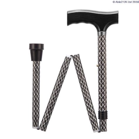 Folding Adjustable Walking Sticks Etched Black Easy Living Mobility