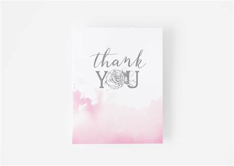 Pink Hand Lettered Thank You Card Set Thank You Notecards Etsy