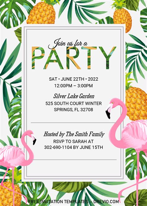 Summer Party Invitation Templates – Editable With MS Word | Download