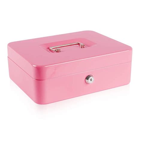Kyodoled Large Metal Cash Box With Money Tray And Lockmoney Box With