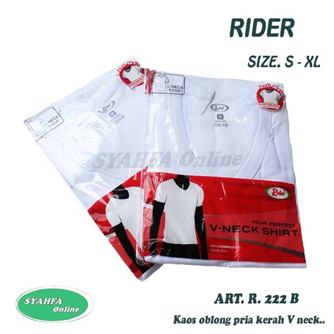 Jual Oblong Rider R 222 R222B Kaos Dalam Oblong Pria T Shirt V Neck