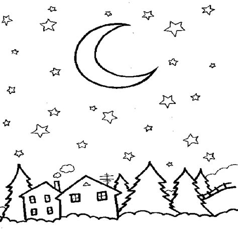 Night Sky Coloring Page Coloring Pages