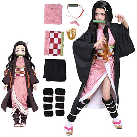 bamaihe demon slayer anime kamado nezuko cosplay costume for girls