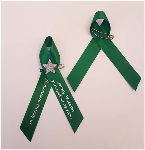 Memorial Ribbon With Star Personalised Funeral Ribbons