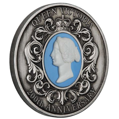 Queen Victoria 200th Anniversary 2019 2oz Silver Antiqued Cameo Coin