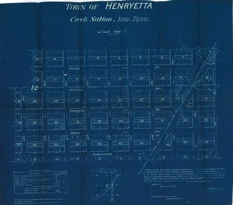 Übersichtskarte Der Stadt Henryetta Creek Nation Indian Territory 3