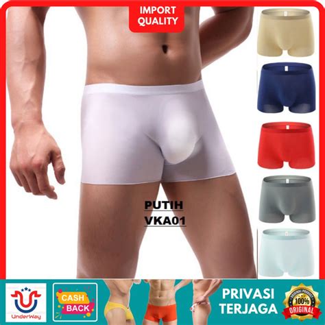 jual celana dalam boxer pria sexy import model tipis stretch vka sexy men s underwear shopee
