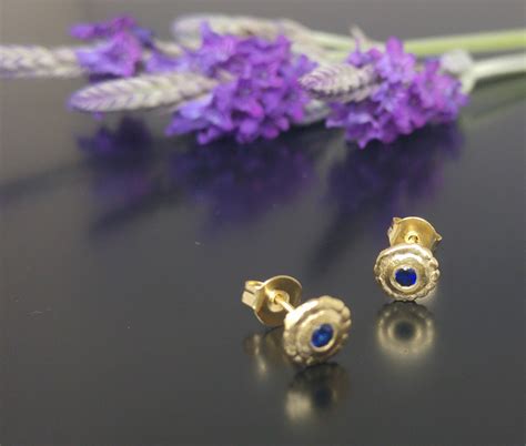 Tiny Sapphire Studs Earrings Blue Saphire Earrings Sapphire Etsy Uk
