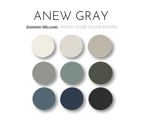 Anew Gray Sherwin Williams Paint Palette Neutral Interior Etsy