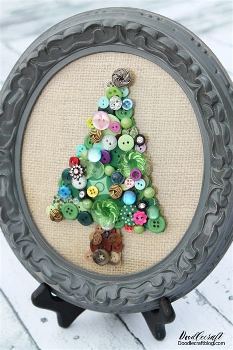 Vintage Buttons Christmas Tree Decor Diy Buttons Crafts Diy