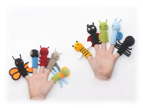 Insect Finger Puppets Crochet Pattern Crochet Insects Etsy Uk