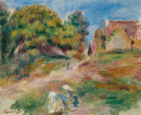 Pierre Auguste Renoir 1841 1919 Arbres Maison Route Et Paysage